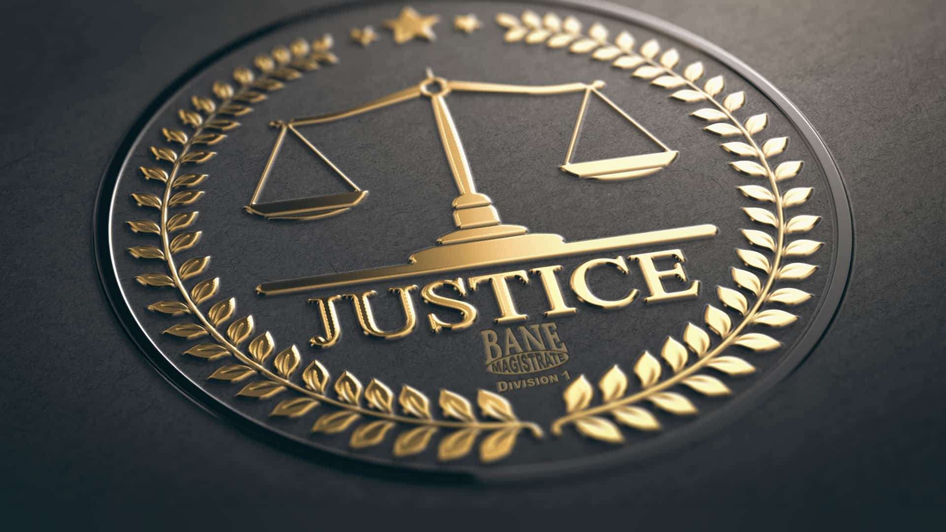 A golden set of scales with text that says 